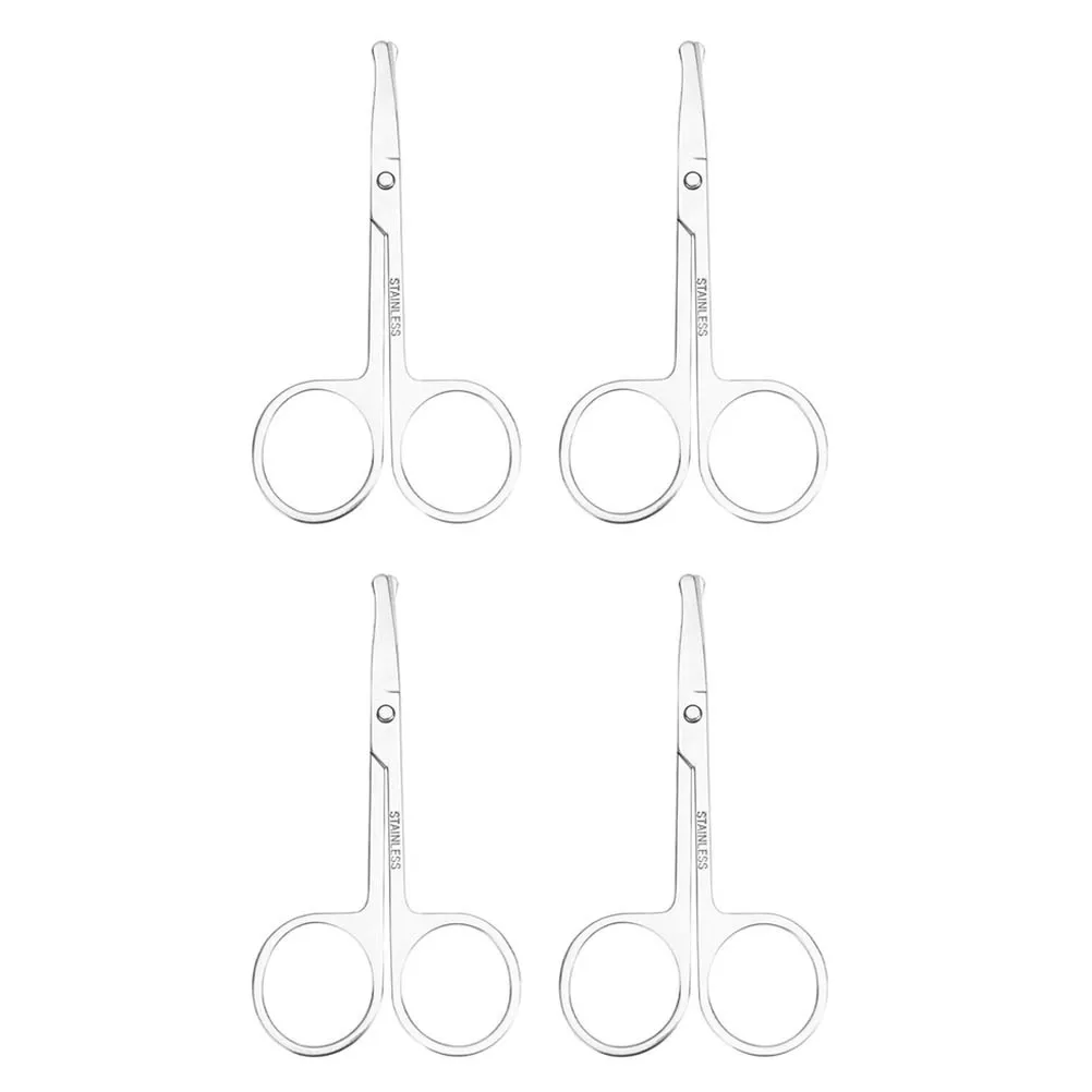 4 قطعة مقص الاستمالة المهنية مجموعة غرامة تلميح مقص عر الأنف لتشكيل دقيق الحاجب الشارب اللحية #4