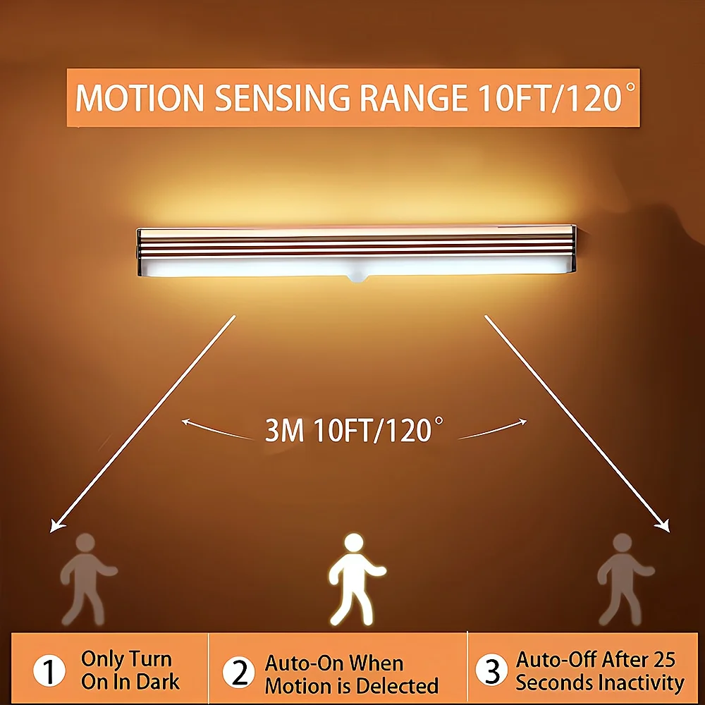 Motion Sensor Night Lights Wireless LED Lamp USB Rechargeable Magnetic For Wardrobe Room Closet Kitchen Aisle Tube Detector Bulb