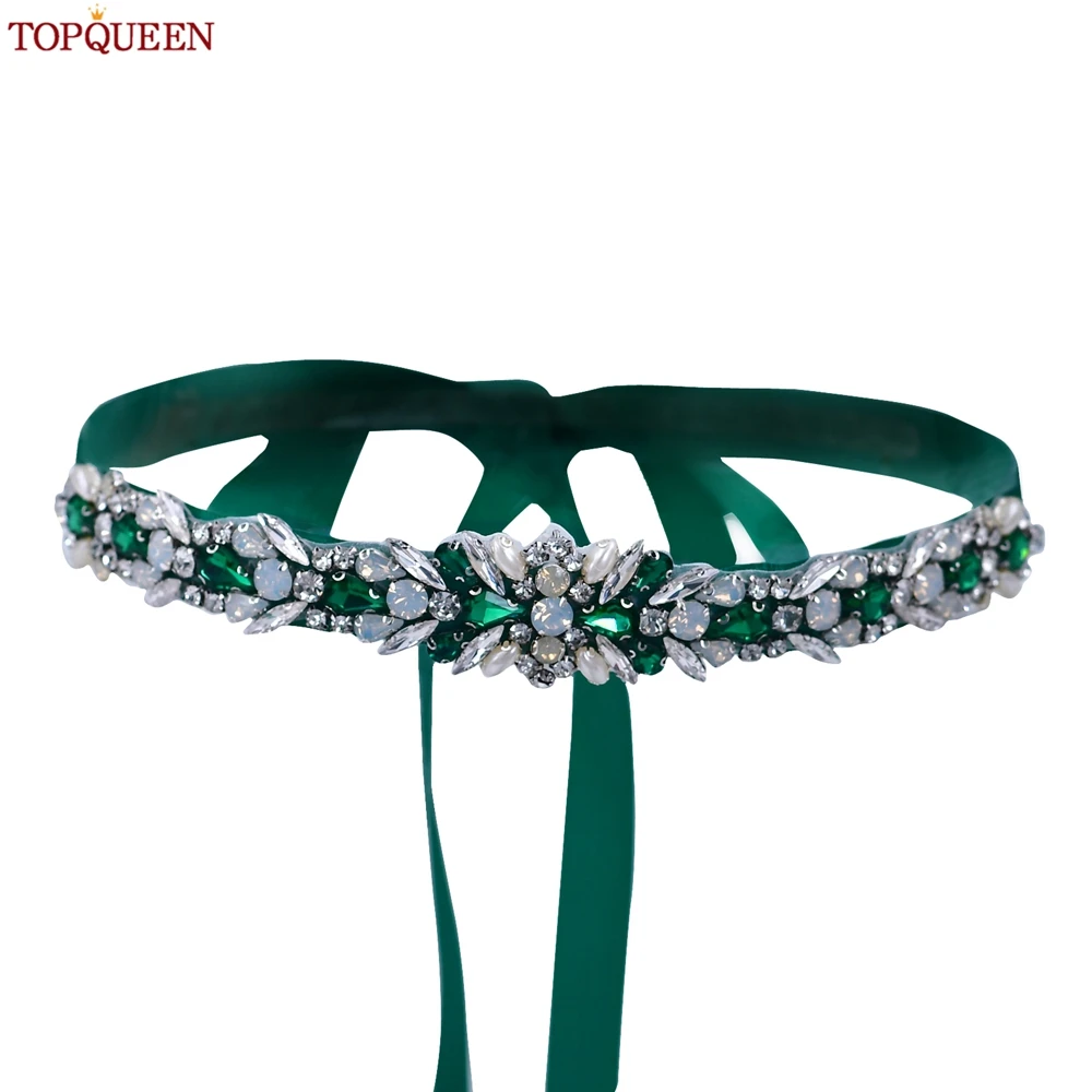 

TOPQUEEN Bridal Dress Belts Women Rhinestone Opal Sash Wedding Belt Accessories Formal Party Evening Skirt Waistband S57-KL