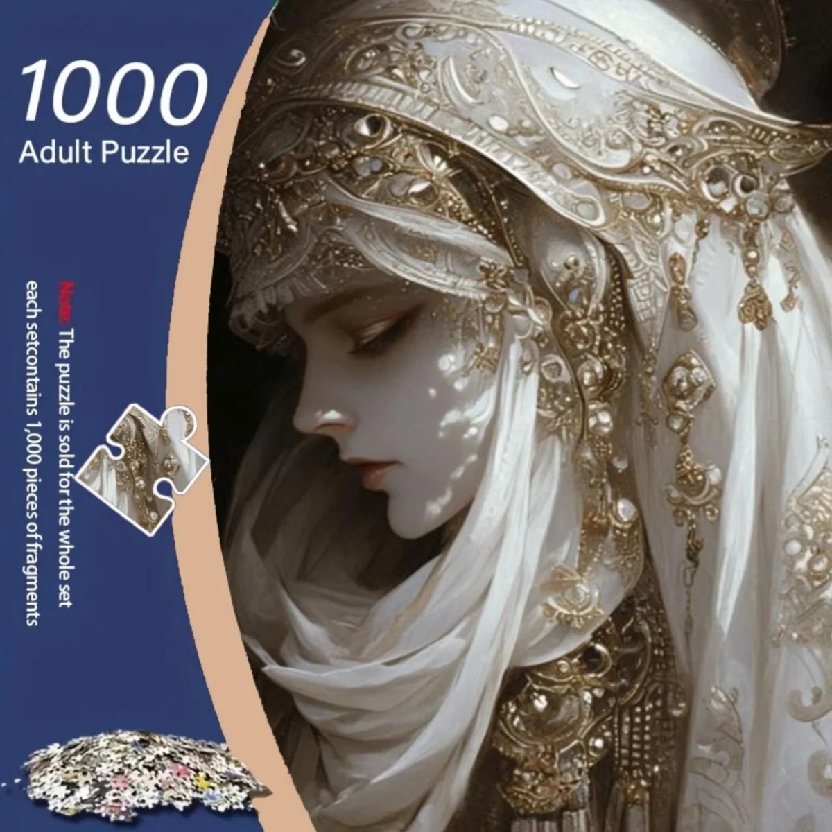 Puzzle da 1.000 pezzi di elegante signora in abbigliamento ornato: qualità premium, gioco fai da te impegnativo per adulti e famiglie, migliora l'occhio della mano