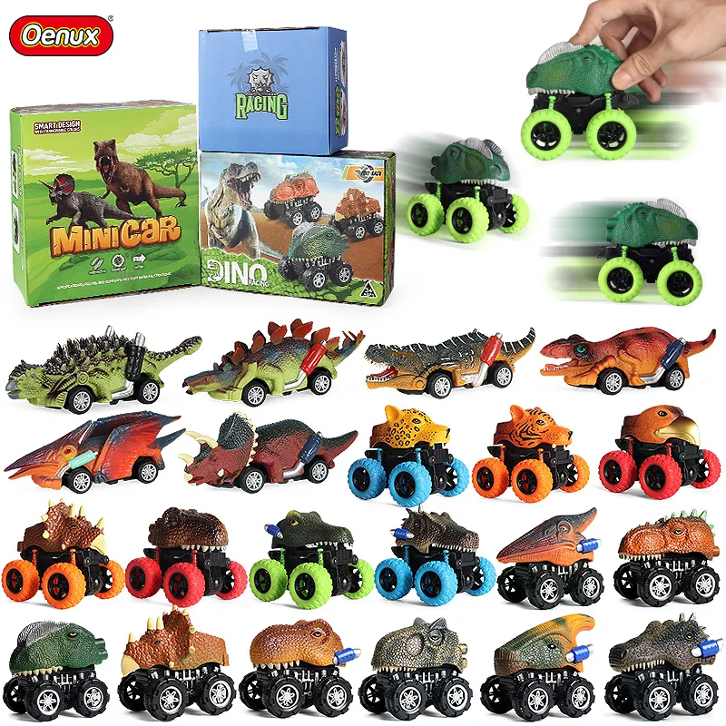 

Animals Catapult Pull Back Car Dinosaur World Shark Tiger T-REX Model Cute Vehicle Truck Kid Toy Birthday Gift With Box