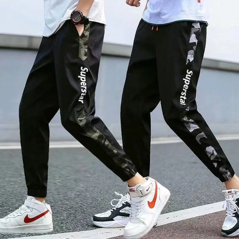 

Men's Slim Fit Sporty Casual Pants Autumn New Style Elastic Thin Workwear Long Trousers Youth Fashion Trendy Brand