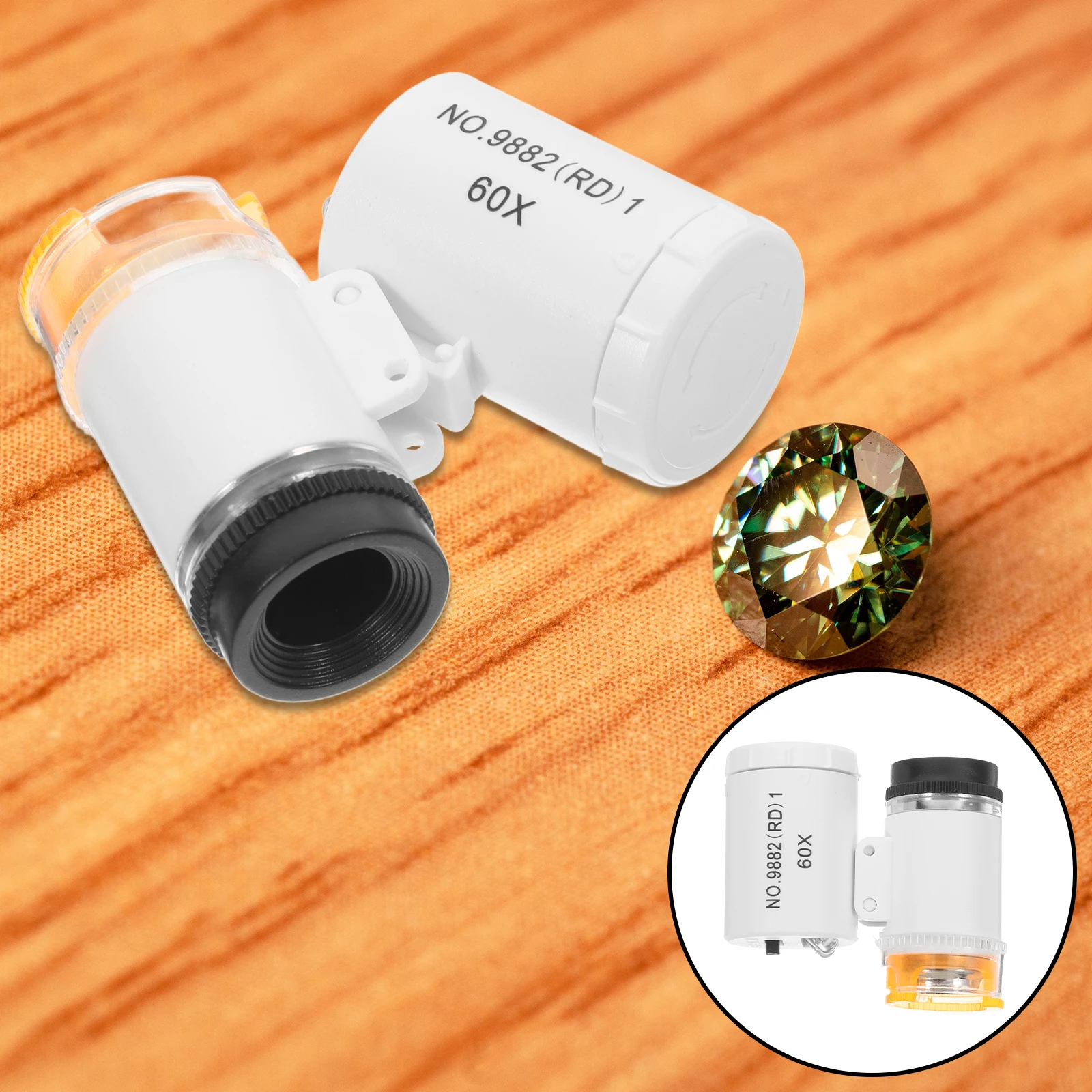 عدسة محمولة بمجهر تكبير 60X للمنسوجات والمواد المطبوعة وفحص العدسة المحمولة المدمجة لهواة الجمع