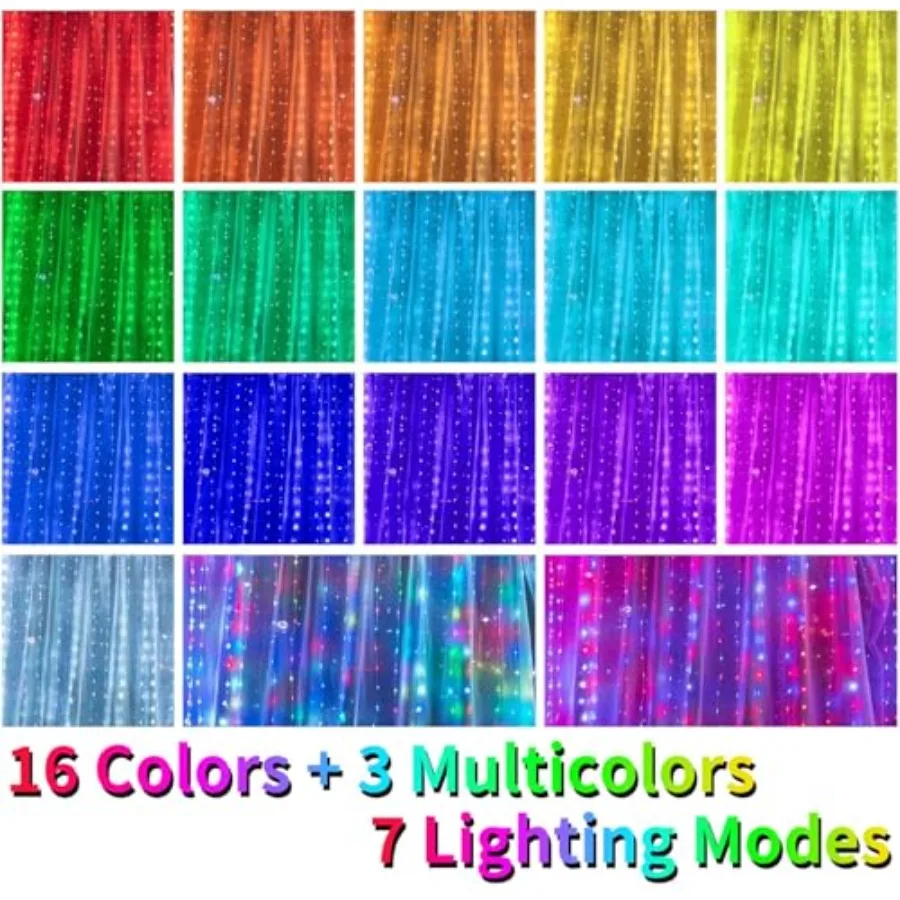 multi color led curtain light display