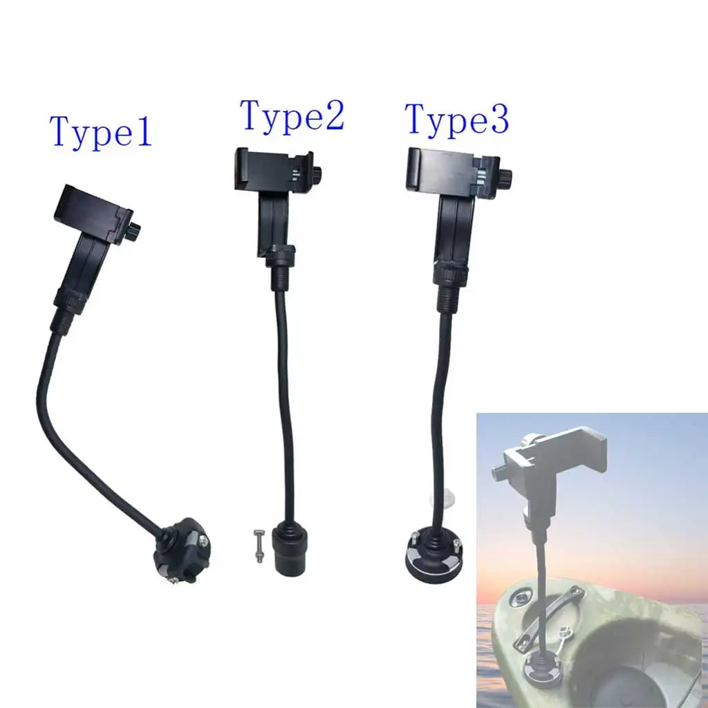 Kayak Rotation Flexible Phone Mount Holder Adjustable Smartphone Clip for Kayaking Boating Fishing Photography Action Cameras