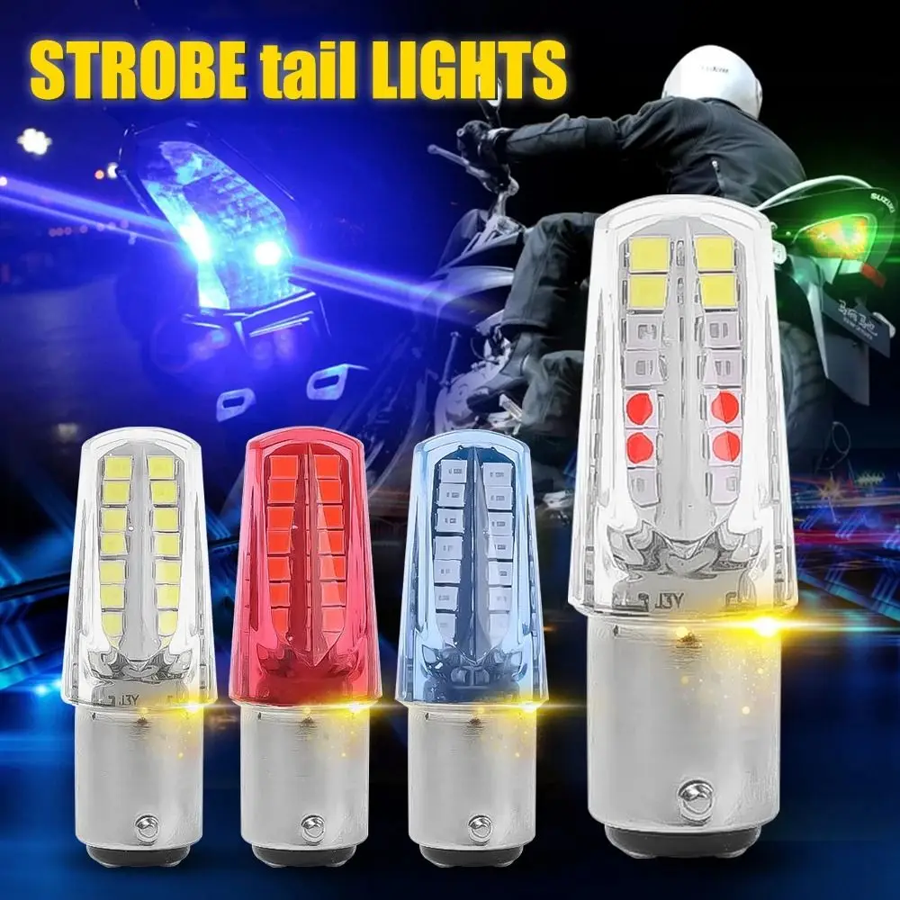 1/2/4Pcs Flashing Warning Reversing Motorcycle Led Lights 2835 LED 32smd Bulbs Brake Light Stop Lamp 1157 Socket Headlight Bulbs