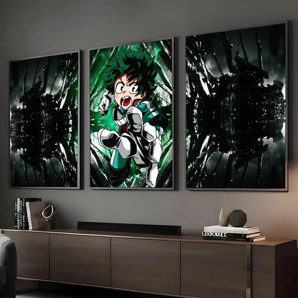 Póster decorativo de Anime M-My Hero Academia Izuku, pegatinas artísticas de pared, impresión fotográfica para decoración del hogar, sala de estar y pasillo
