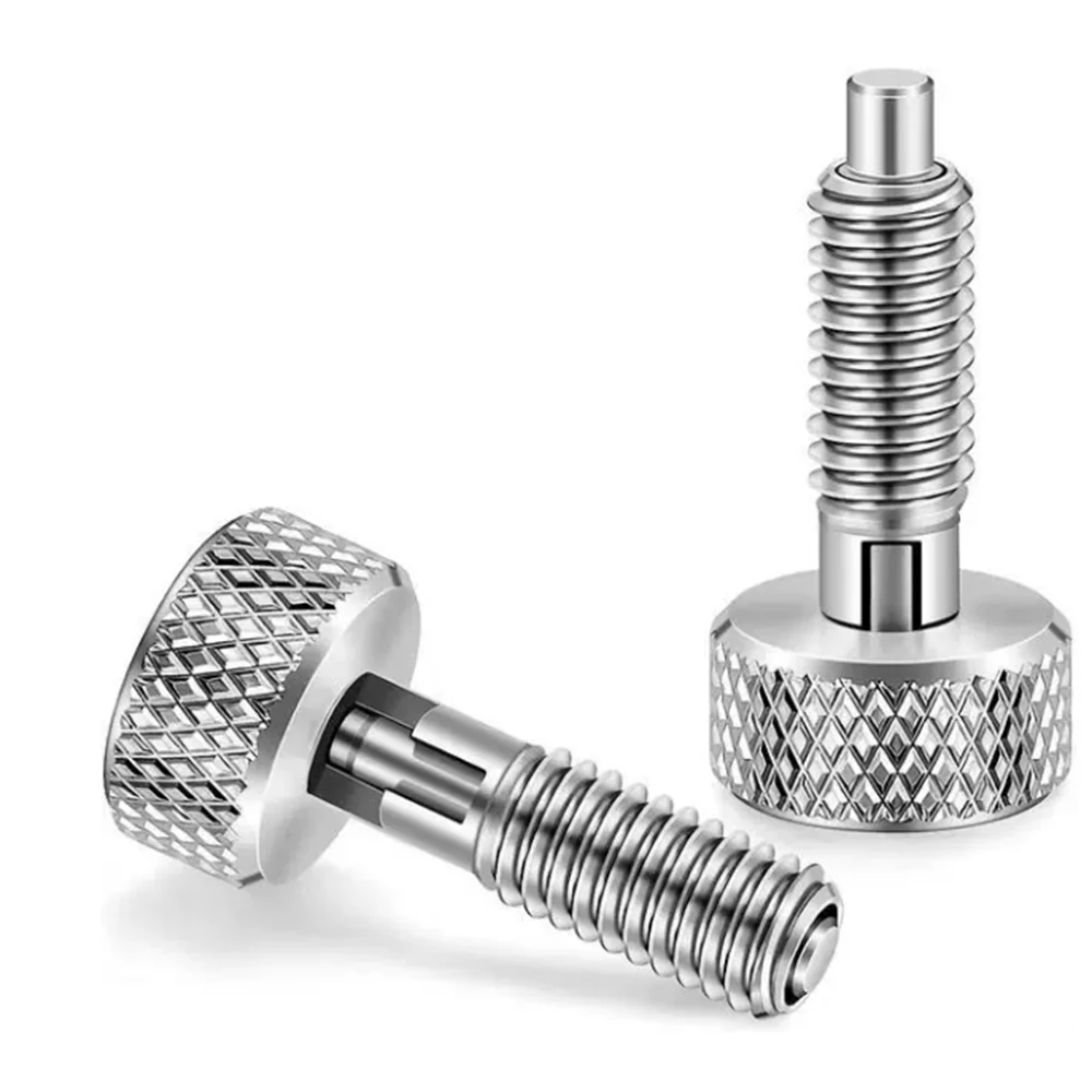 Knurled Knob Indexing Plunger Retractable Index Pin M6 M8 M10 Self-locking Retractable Spring Loaded Plunger Coarse Thread