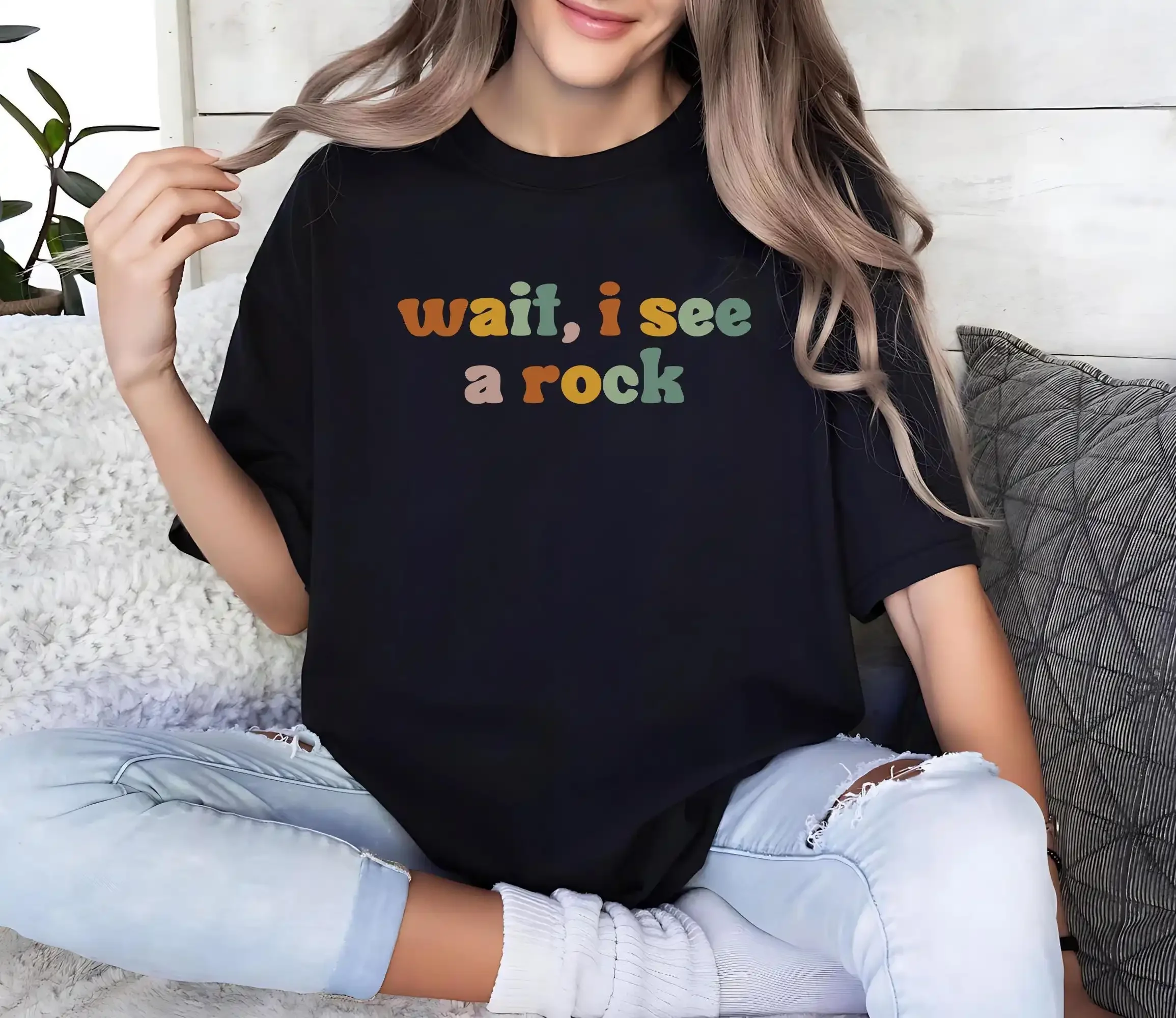 Wait I See A Rock T Shirt Collector GeologisT Science Lover Geology Teacher