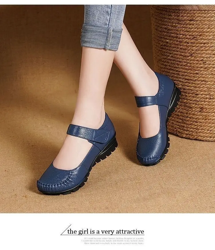 Neue Ankunft Herbst Frauen Schuhe Wohnungen Mary Jane Leder Mokassins Ballett Schuhe Casual Schwarz Loafers Damen Schuhe – Detail 17