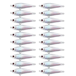 Fishing Unpainted Lures,20pcs/Lot Laser DIY Blank Lures,Holographic Rattles Clear 7.5cm/7g Hard VIB Lures,Artificial Crankbaits