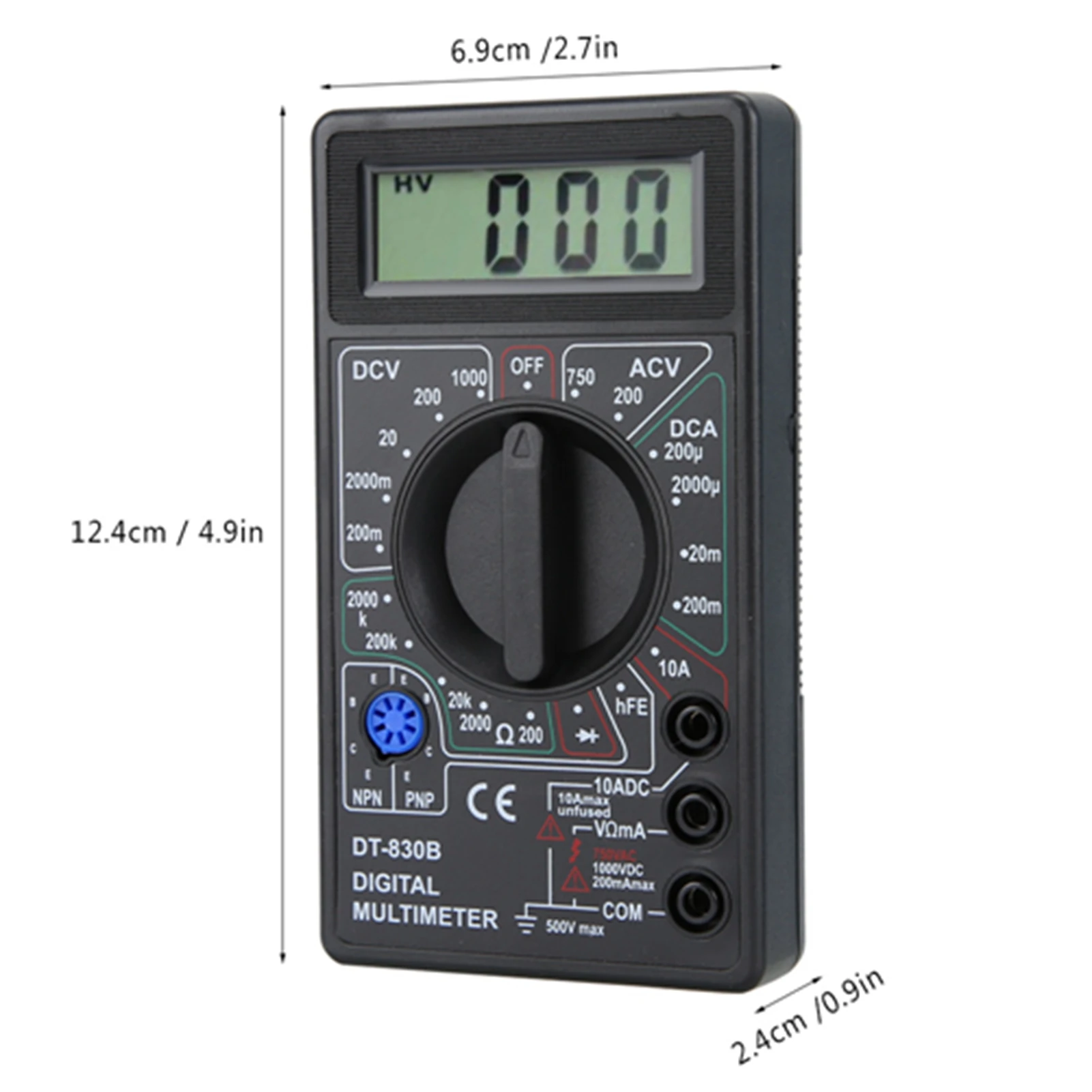 DT-830B Multifunctional Portable LCD Digital Multimeter Amp Volt Ohm Tester Voltmeter Ohmmeter Meter