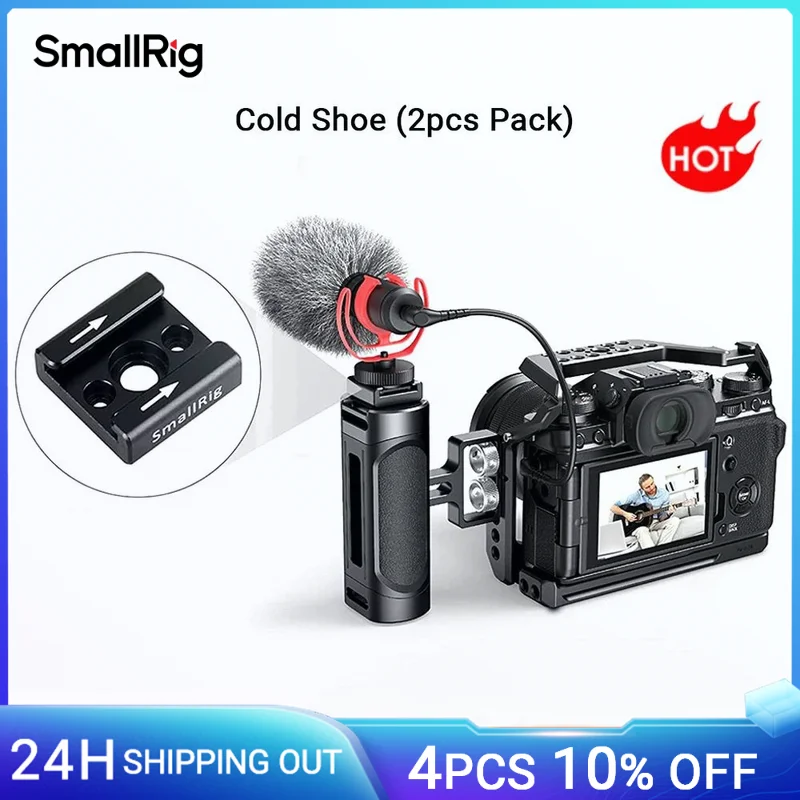 SmallRig Cold Shoe Mount Adapter With 1/4 Screws To Mount LED Light Monitor Handle Microphone 2 PCS DIY Camera Rig Set -2060