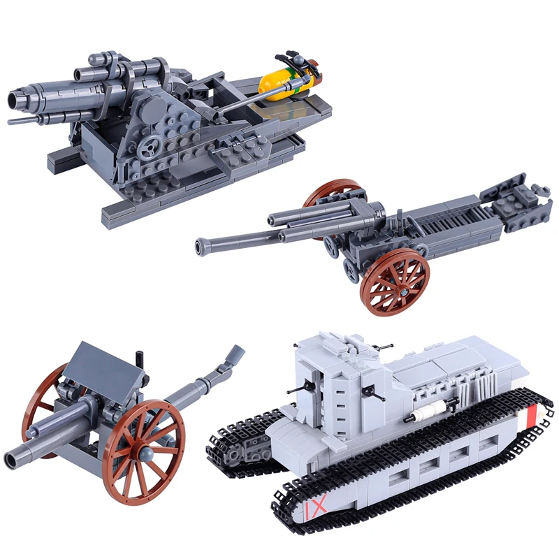 MOC WW2 Military War Vehicle Building Blocks Army Soldier US Spitfire Tank Armored Vehicle BF109 Fighter Jet Prison Cage Toys