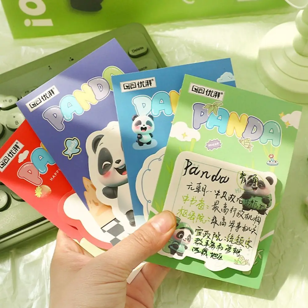 8Pcs 50 Sheets Panda Sticky Notes Thickened 4 Model Self-Adhesive Memo Removable Self-Adhesive Sticky Notes Student