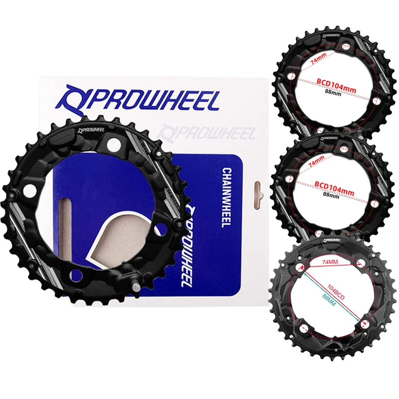 

prowheel 64/104BCD MTB sprockets 26T36T38T Disc Bicycle Dual Speed Chainring 10/11S Hollow MTB Crank Disc Repair Parts