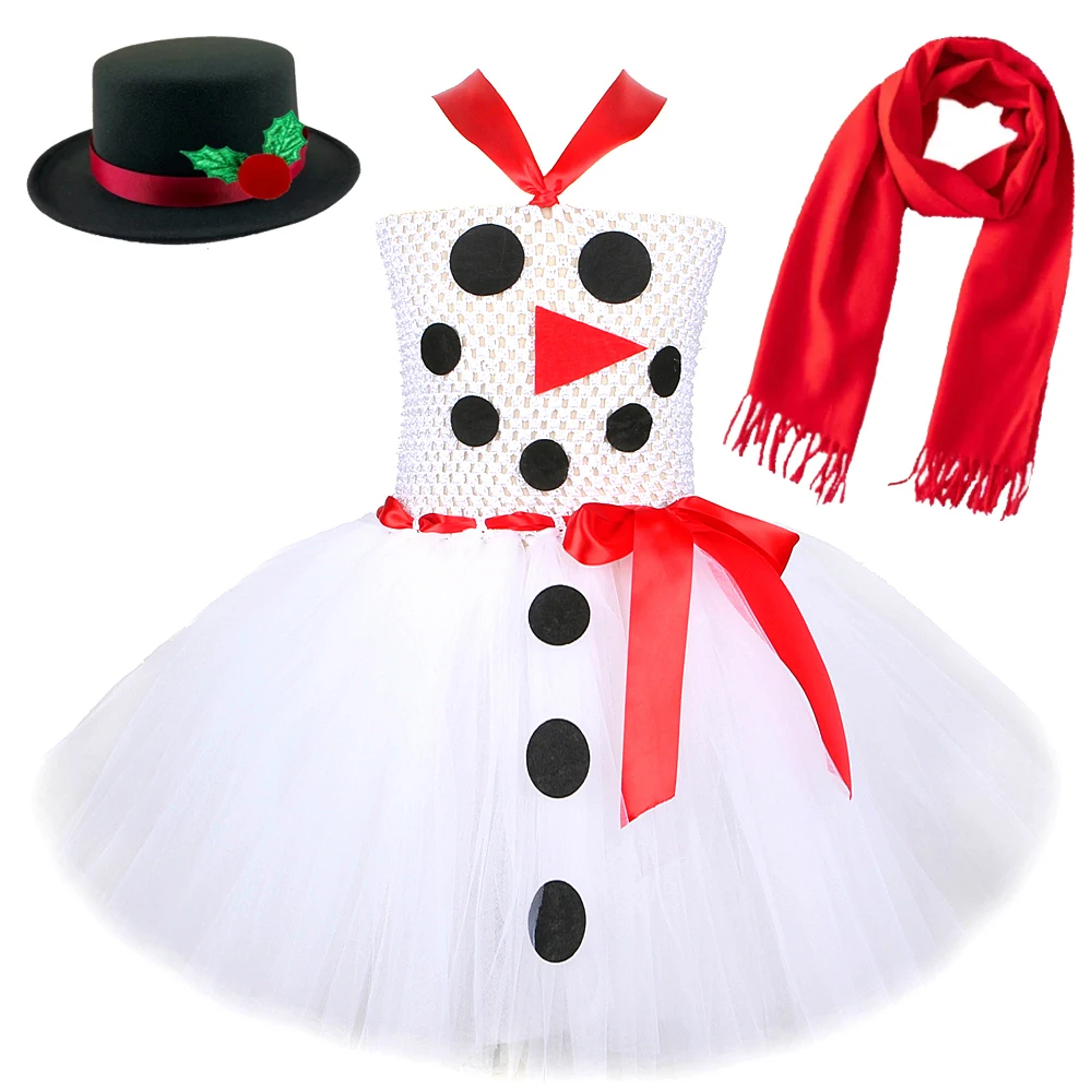 Snowman Olaf Costumes for Girls Christmas Holiday Princess Dresses for Kids Xmas Party Outfit Children New Years Clothes Gifts