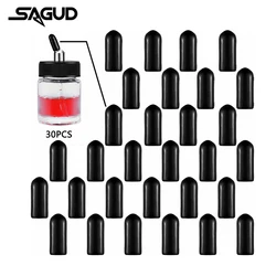 SAGUD 30/50/100 PCS Airbrush Bottles Caps Airbrush Jar Pour Covers Siphon Adapter Spout Pot Protection for Airbrush Bottle Jar