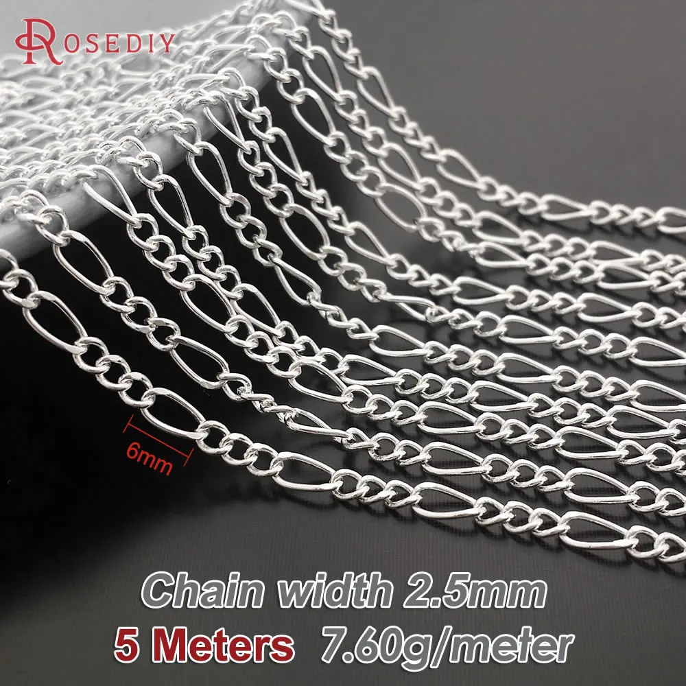 Antique Bronze Copper Chain Necklace, 5M for DIY
