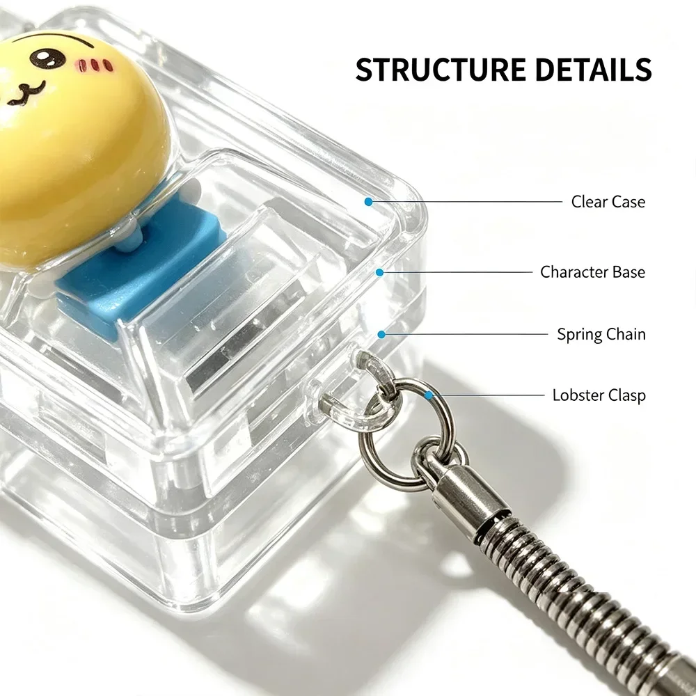 IN STOCK 4 Key Chiikawa LED Keyboard Keychain Fidget Toys 26-Key Fidget Keychain Stress Relief Keyboard Keychain Fidget Toy Gift view 5