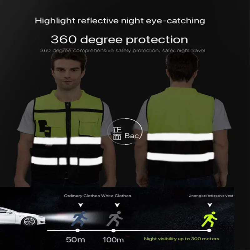 Wholesale of high-quality reflective clothing for environmental sanitation, construction, driving, reflective vest, vest, fluore