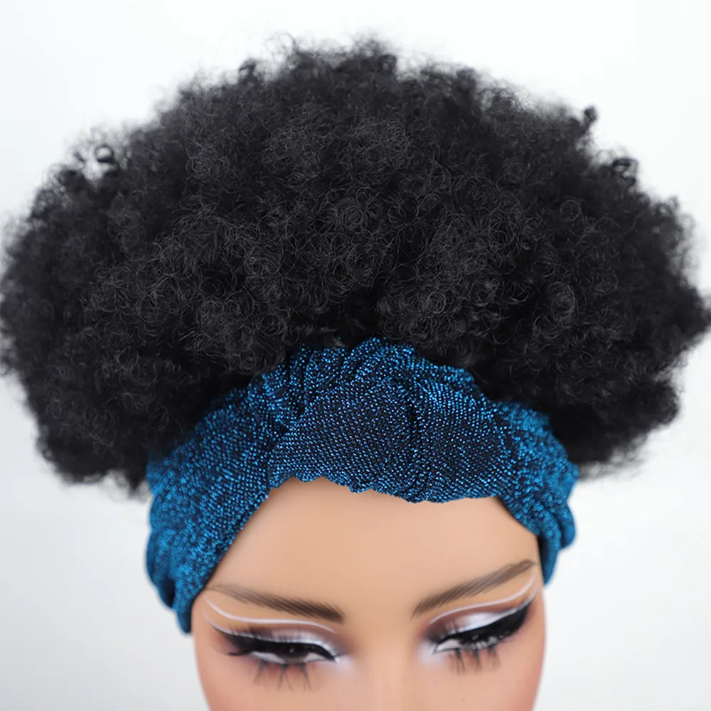 Parrucche sintetiche per capelli ricci afro crespi Parrucca corta per sciarpa riccia soffice per donne nere Parrucca per capelli Parrucca per uso quotidiano per feste cosplay