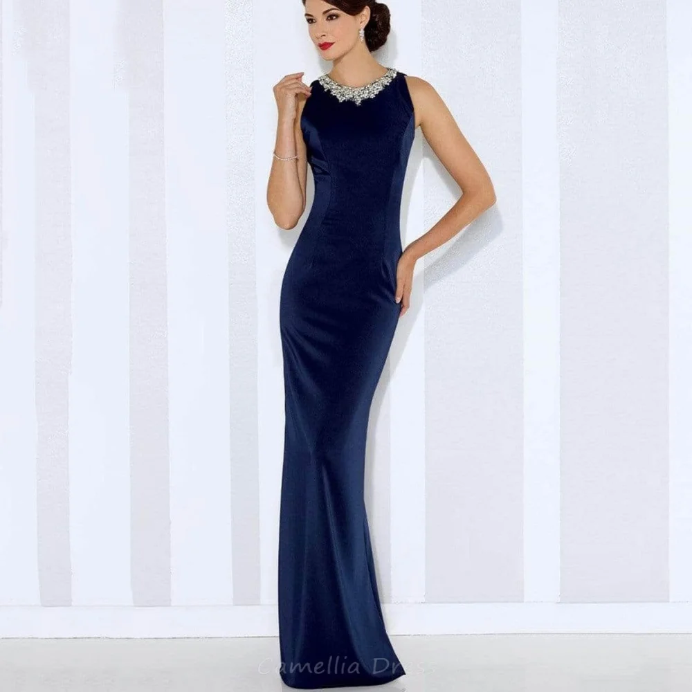 

Customized Mother of the Bride Dress Mermaid Party Gowns with Crystals Tank Bridal Dresses women's wedding party attire