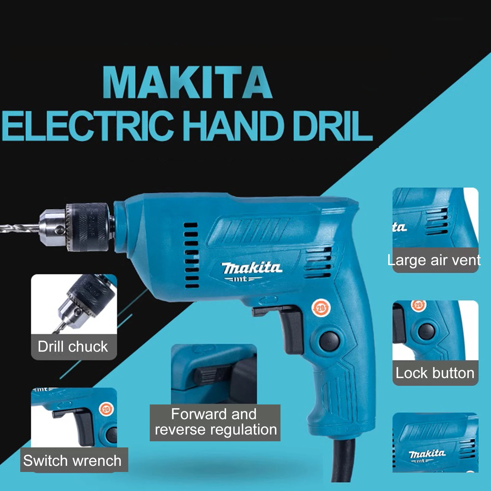 New Makita Electric Hand Drill M0600B Electric Screwdriver Household M0601B Electric Drill Screwdriver 10MM Metal Electric Drill