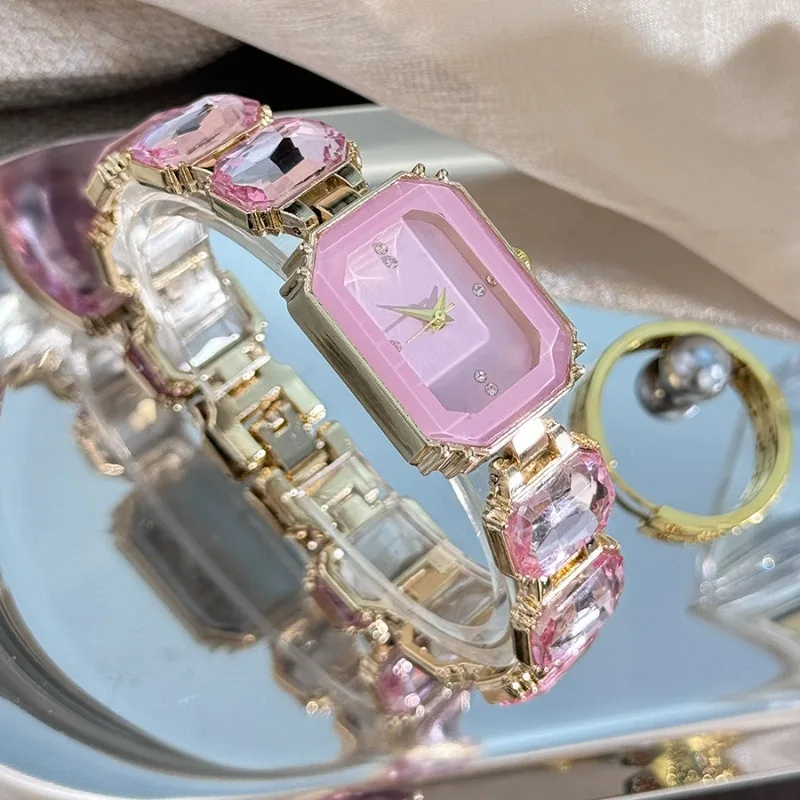 Jam Tangan Wanita Merek Terkenal Jam Tangan Kuarsa Tali Gelang Berlian Imitasi Besar Jam Tangan Hadiah Wanita Modis Jam Mewah Dropshipping