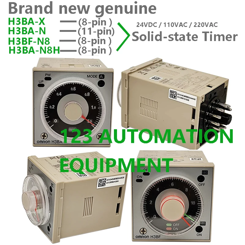 

Authentic New Omron H3BF-N8 H3BA-N8H H3BA-N H3BA-X8HA H3BA-X8HB Time Relay Solid-state Timer 24VDC / 110VAC / 220VAC