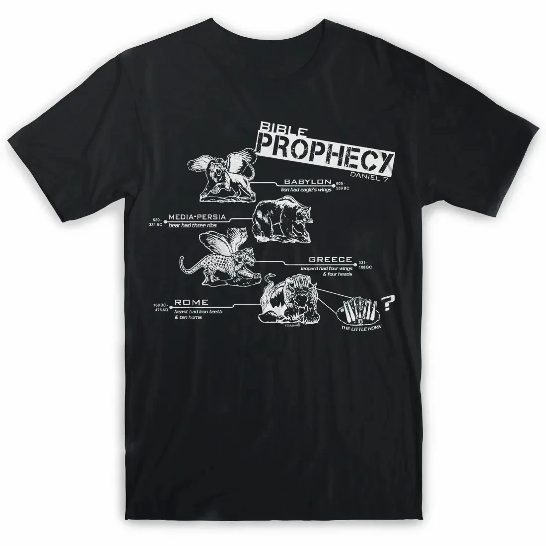 Bible's Daniel Chapter 7, Bible Prophecy Beasts T-Shirt 100% Cotton O-Neck Summer Short Sleeve Casual Mens T-shirt Size S-3XL