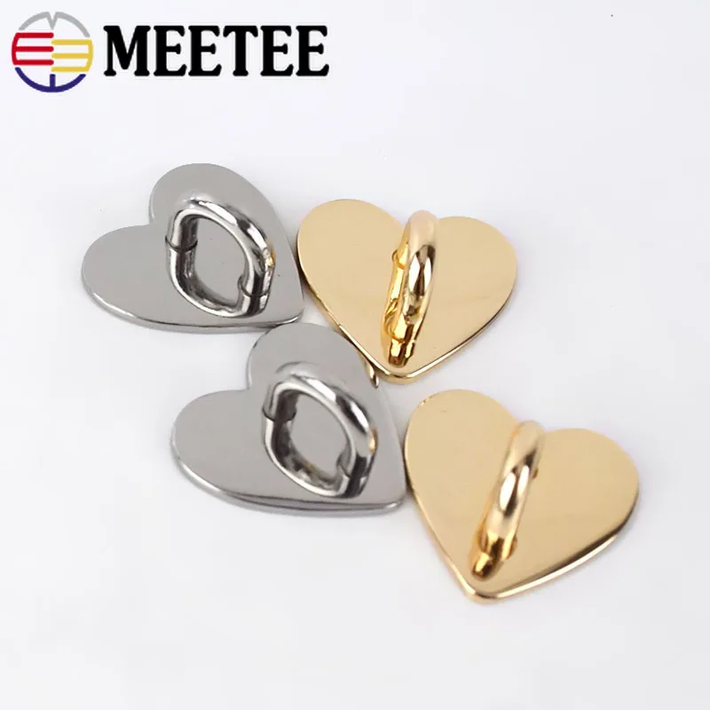 5/10/20pcs 25mm Non-detachable Metal Heart O&D Ring Side Clip Buckle Hardware Hook Accessories DIY Arch Bridge Pendant Hanger