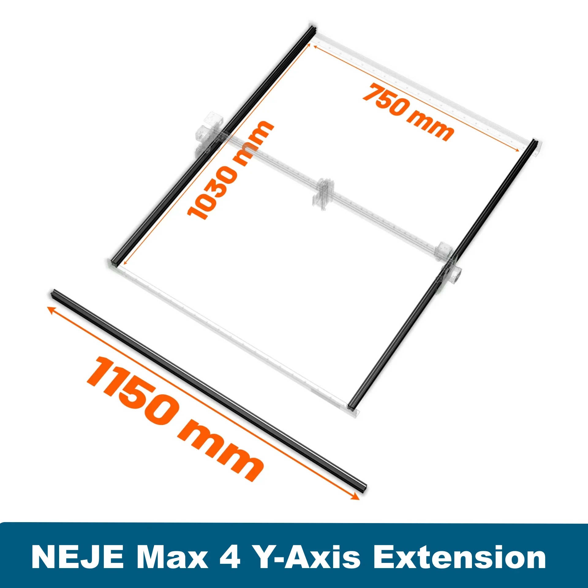 

1150mm Aluminum Profile Rail,Expand Working Area to 750*1030mm For NEJE MAX 4 Laser Engraver Y-Axis Extension Kit