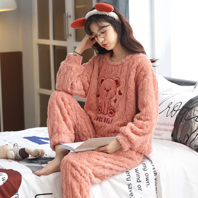 

Pajama For Woman Winter Sets Microfiber Loungewear Women Cherry Print Quick Dry Nightwear Off Shoulder Short Sleeve Knee Length