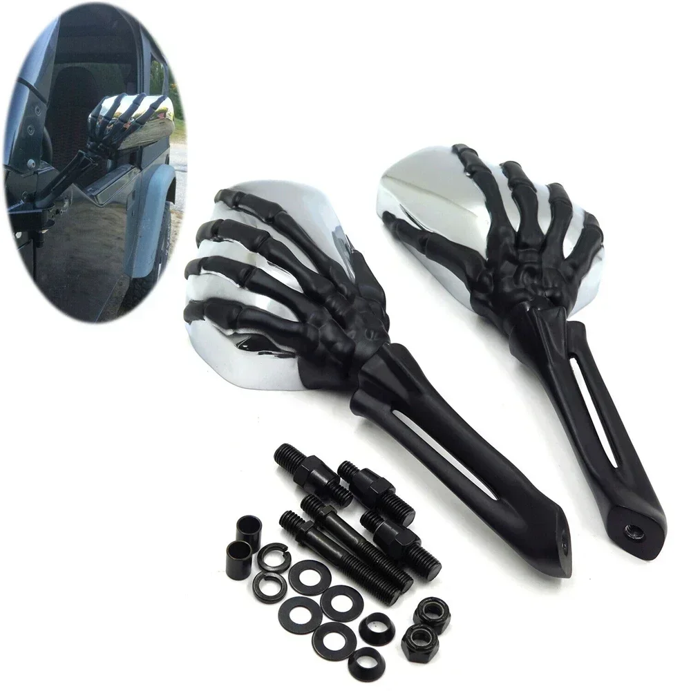 

Motorcycle Claw Skull Skeleton Hand Mirror for Kawasaki ZX6R 6RR 636 2005-2008，GSXR600/750/1000 2001-2012