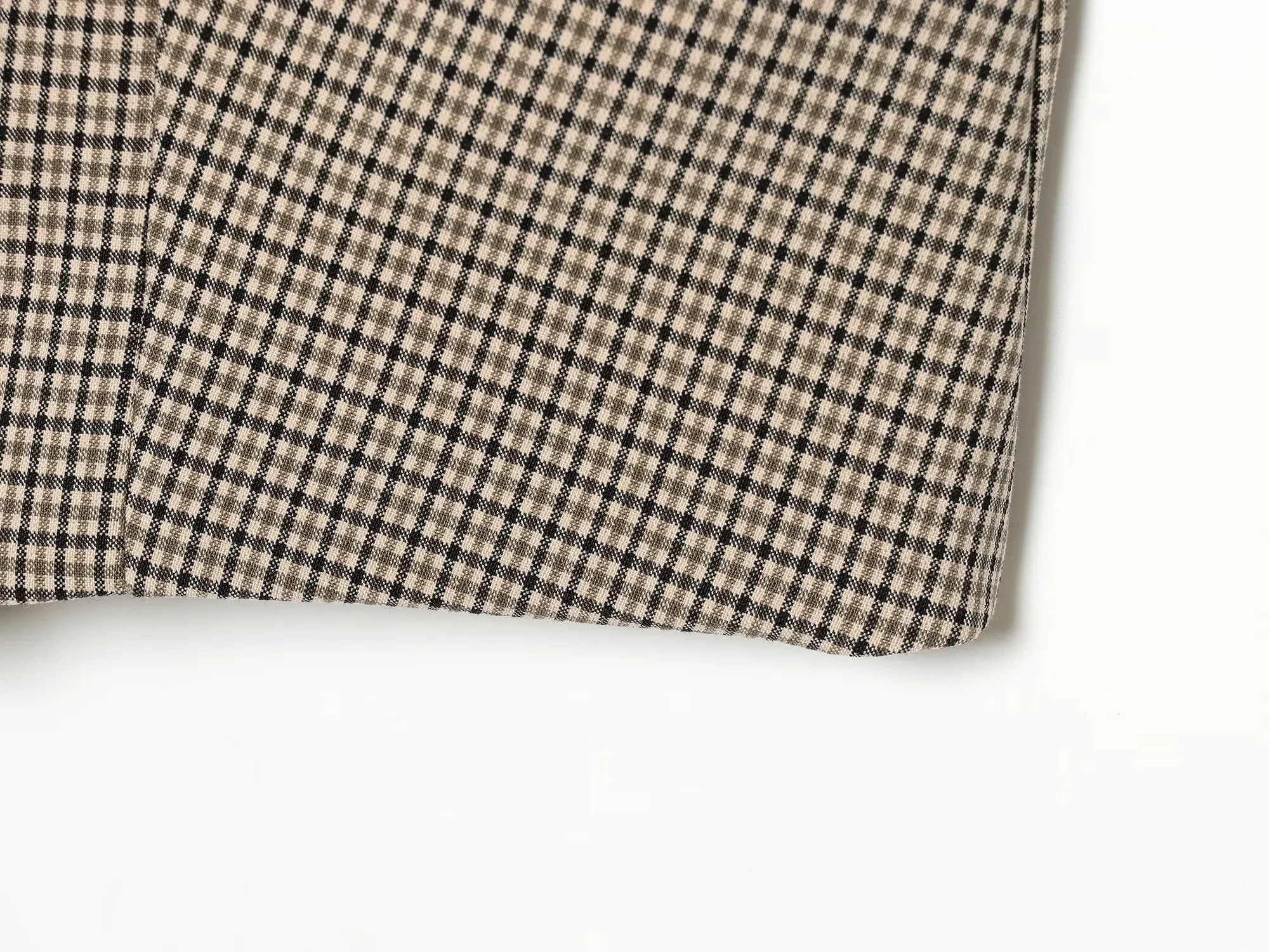 KONDALA Damen Klassisches Elegantes Kariertes Hosen-Set Vintage Lässige Doppelreihige Weste, Gürtel-Crop-Hose 2026 Herbst Chic Pendler-Set – Detail 10