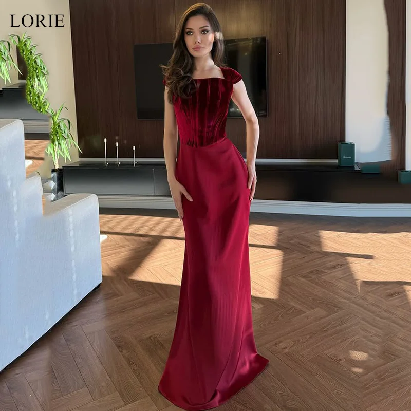 

LORIE Elegant Satin Party Dresses Strapless Valvet Corset Evening Prom Dress Mermaid Prom Gown Customized