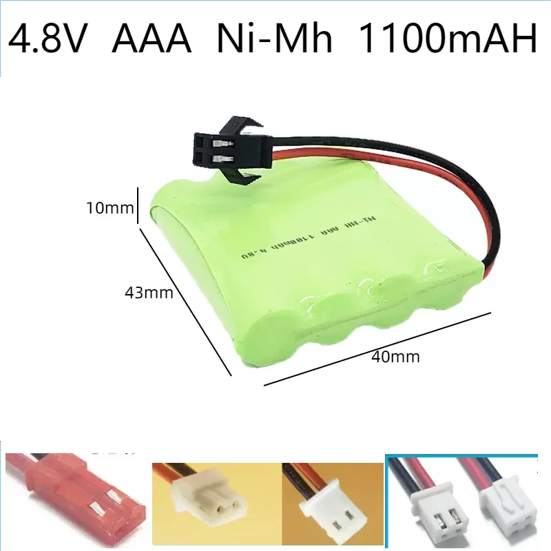 4.8V 1100mAh AAA Nickel Metal Hydride Battery Compatible With RC Toys Mini Household Appliances