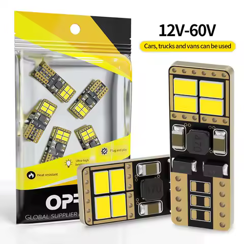 2X T10 W5W 194 Led Interior Light 3020 8smd Canbus No Error Trunk Lamps Reading Light Led Clearance Lights 12V 4500K Warm White