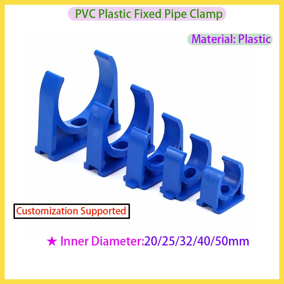 

PVC Fixed U-shaped Pipe Clamp Garden Water Connector Irrigation Accessories 20/25/32/40/50mm
