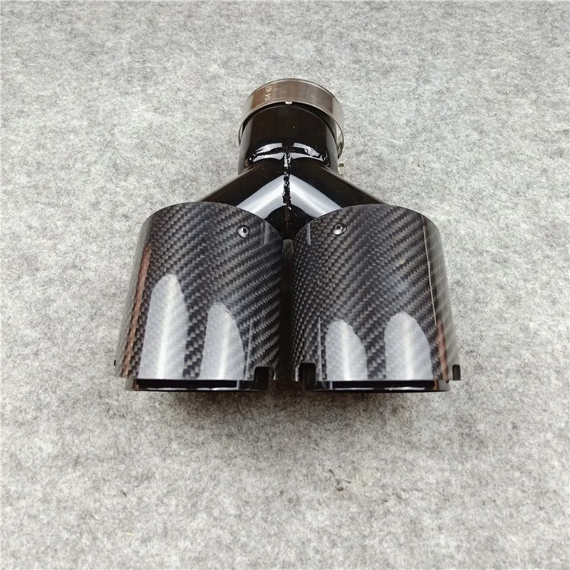 1 Piece Y Model Double Car Exhaust Pipe Car Accessories Universal 304 Stainless Steel Muffler Tip Rear Nozzles Tail Throat