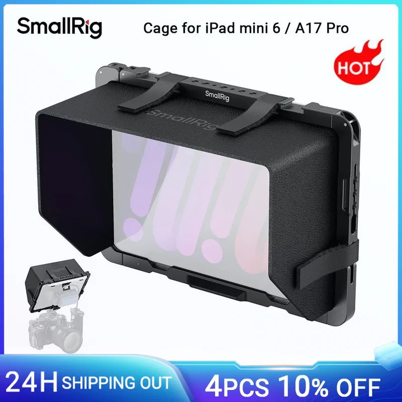 SmallRig Cage for iPad mini 6 / A17 Pro with Detachable Velcro Sun Hood, Compatible With Quick Release Handles -MD5058