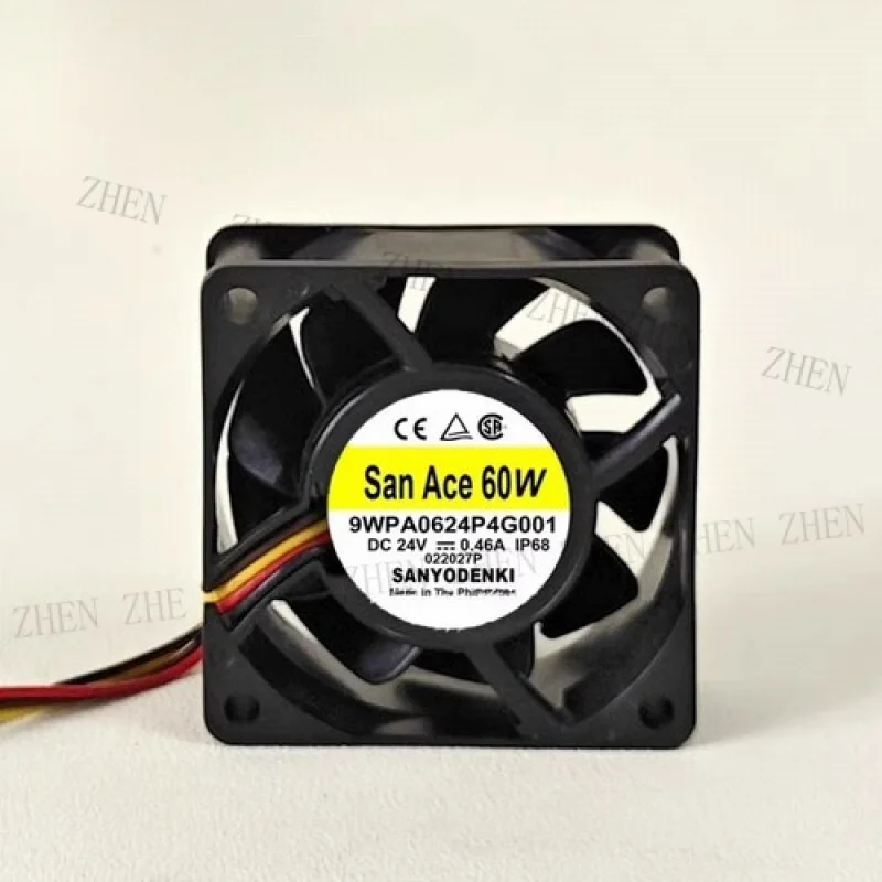 

Y FOR SanAce 60W 9WPA0624P4G001 6025 DC24V 0.46A 6CM 4-Wire Cooling Fan