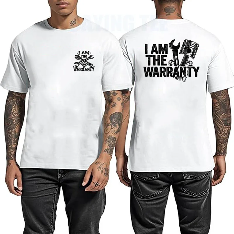 Ich bin der Garantie-Mechaniker für Rennwagen-Teile – Lustiges Mechaniker-T-Shirt im Y2K-Stil – Mechaniker-Papa-T-Shirt mit Spruch im Taschenformat – Herrenbekleidung Oberteil – Detail 5
