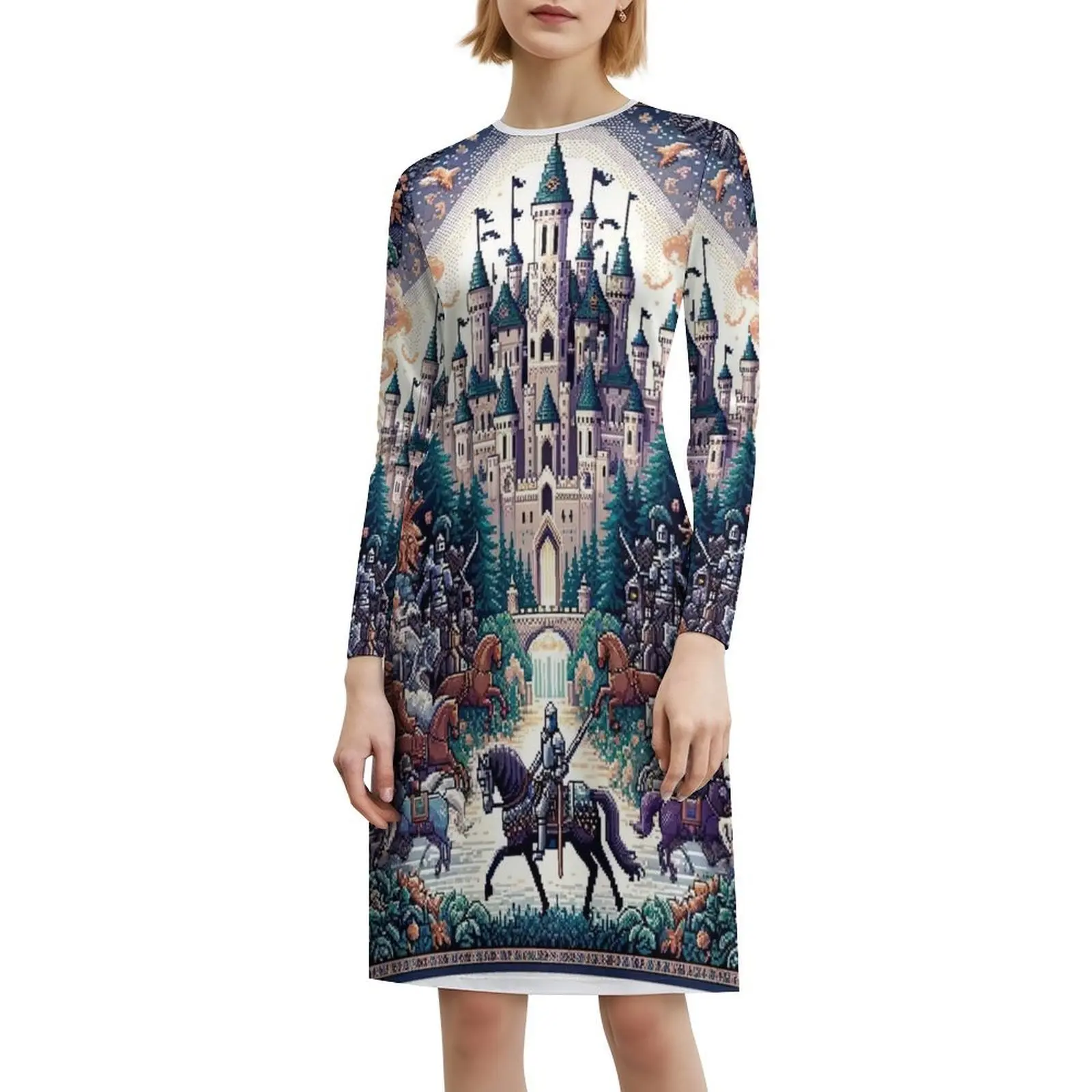 تصميمات مملكة الفارس بدون خياطة وفستان على شكل قلب فستان أنيق للحفلات الصيفية للنساء بتصميم مزخرف