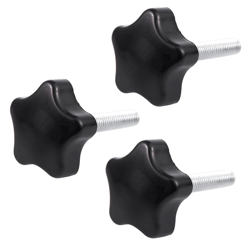 3X M8 X 40Mm Screws Star Head Wing Screw Clamp Knob Handle Black