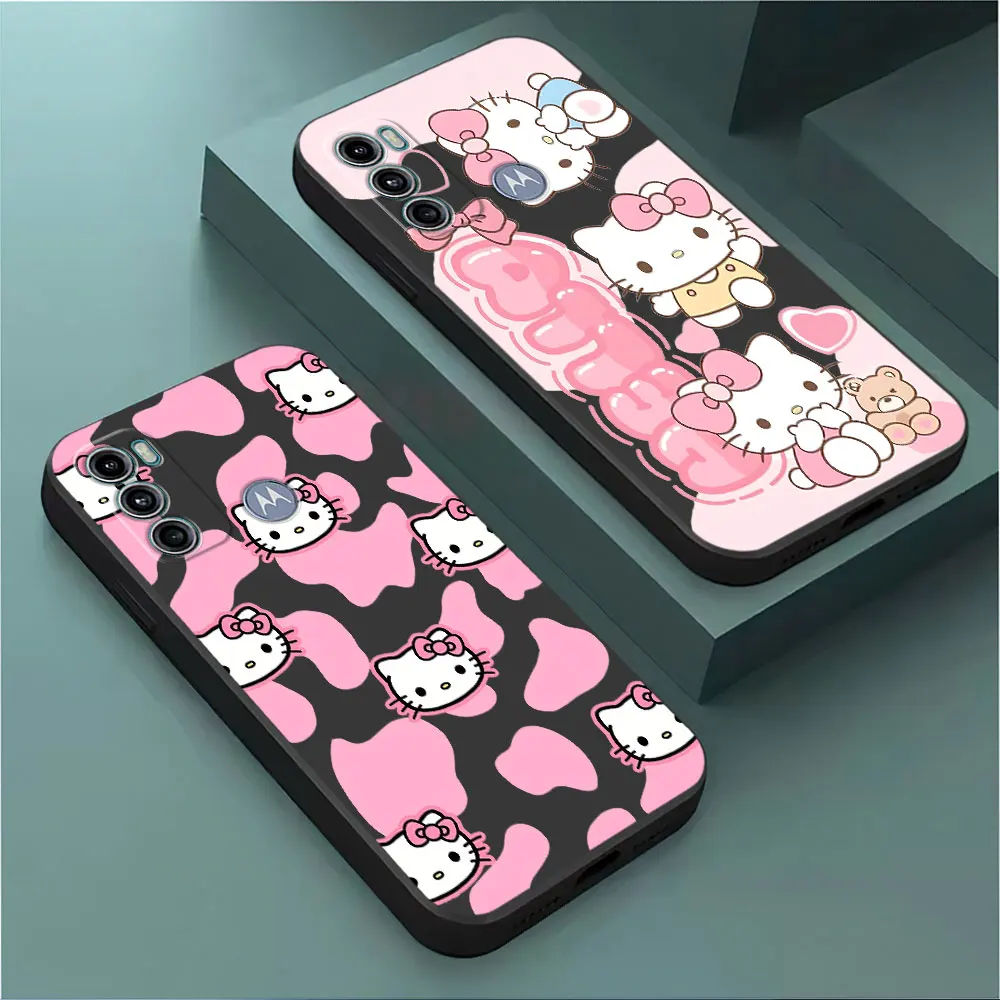 Hello kitty Phone Case for Motorola Moto G30 G71 G72 G22 G50 G51 G32 G73 G60s G60 G52 G53 G31 Cover Funda Black Soft