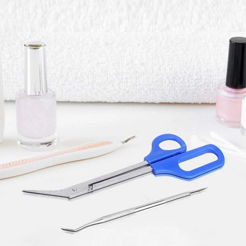 

2 комплекта кусачек для педикюра на ногах, триммеры для ногтей, длинная ручка, прочный портативный инструмент для ухода за ногтями из нержавеющей стали для личного маникюра