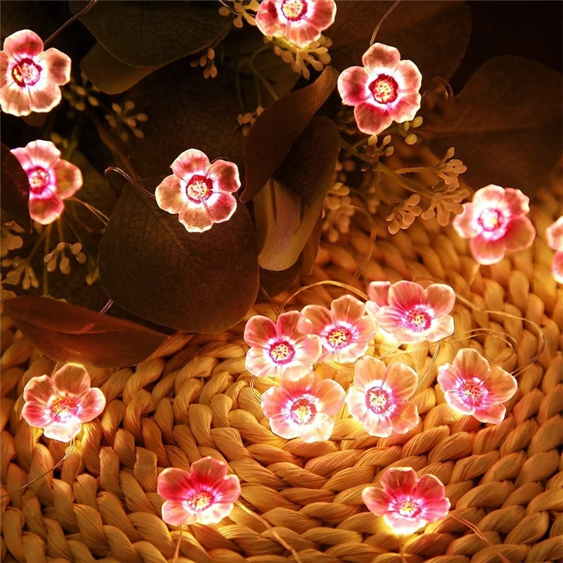 

LICE-LED String Lights Pink Cherry Blossom String Lights 2M20 Lights For Indoor Courtyard Shape Holiday Decoration
