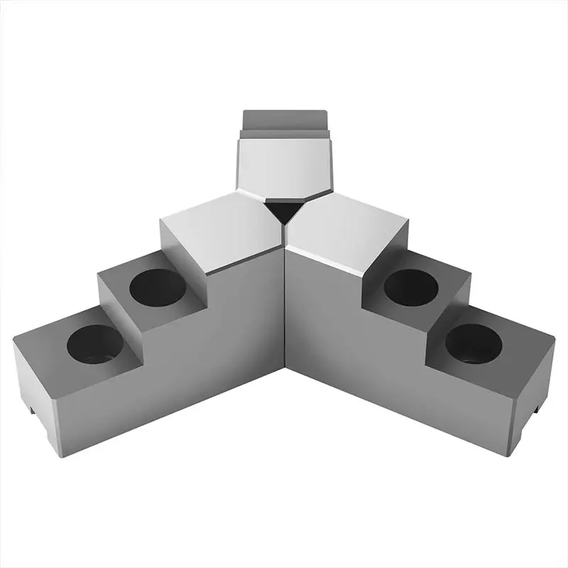 Hydraulic chuck Three-jaw L-shaped hard jaw shape Lathe Hydraulic soft jaw Positive jaw 6 inches